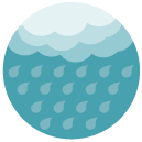 raining Flat Round Icon