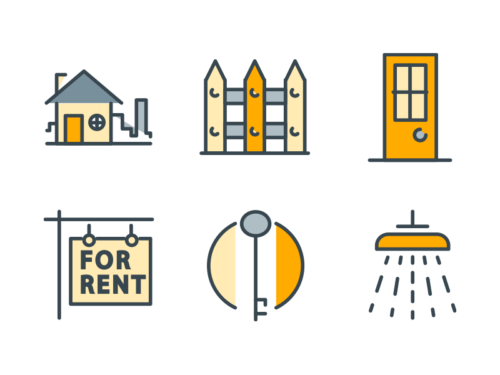 real estate filled outline icons
