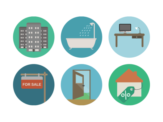 Real estate flat round icons