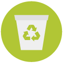 recycle trash can Flat Round Icon