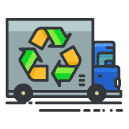 recycle truck Filled Outline Icon
