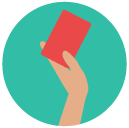 red card Flat Round Icon