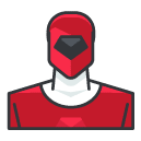 red power ranger Filled Outline Icon