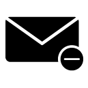 remove mail glyph Icon