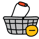 remove shopping basket Doodle Icon