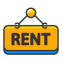 rent sign Filled Outline Icon