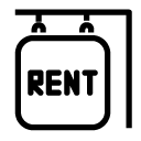 rent sign line Icon