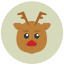 reindeer Flat Round Icon