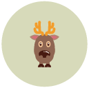reindeer Flat Round Icon
