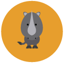 rhinosarus Flat Round Icon