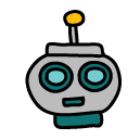 robot head Doodle Icon