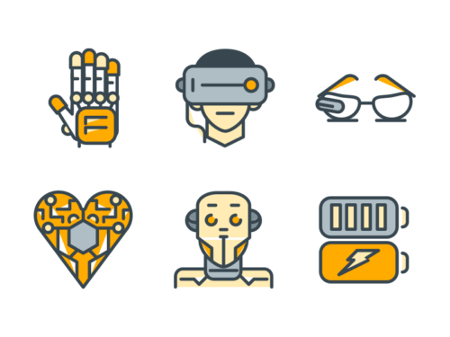 robotics filled outline icons