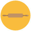 rolling pin Flat Round Icon