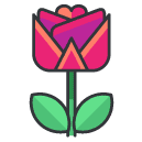 rose flower Filled Outline Icon