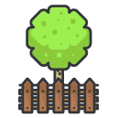 round tree fence Filled Outline Icon
