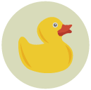 rubber ducky Flat Round Icon