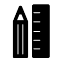 ruler pencil glyph Icon