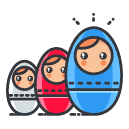 russian dolls Filled Outline Icon