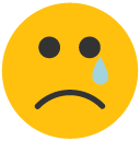 sad tear Flat Round Icon