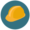 safety helmet Flat Round Icon