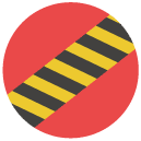 safety line Flat Round Icon
