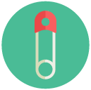 safety pin Flat Round Icon