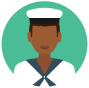 sailor man Flat Round Icon
