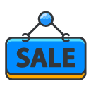 sale sign Filled Outline Icon