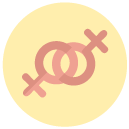 same sex marriage female Flat Round Icon