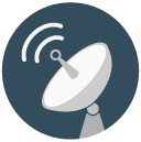 satellite Flat Round Icon
