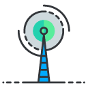 satellite tower Filled Outline Icon