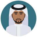 saudi arabian man Flat Round Icon