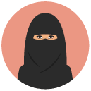 saudi arabian woman Flat Round Icon