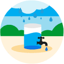 saving rainwater flat Icon