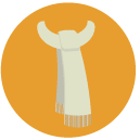 scarf Flat Round Icon