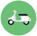 scooter Flat Round Icon