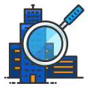 search building Filled Outline Icon