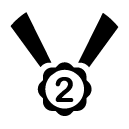 second place medal glyph Icon
