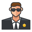 secret service man Filled Outline Icon