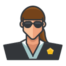 secret service woman Filled Outline Icon
