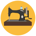 sewing machine Flat Round Icon