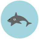 shark Flat Round Icon