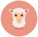sheep Flat Round Icon