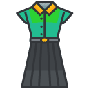 shirt and skirt Filled Outline Icon