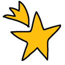 shooting star Doodle Icon