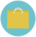 shopping bag Flat Round Icon