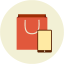 shopping bag mobile phone flat Icon