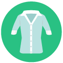 short sleeve shirt Flat Round Icon