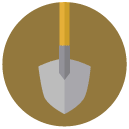 shovel Flat Round Icon