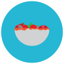shrimps bowl Flat Round Icon